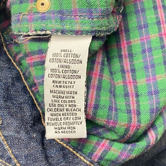 Natural Reflections Fleece Green Plaid Flannel Lined Straight Leg Jeans Women 16 - Picture 3 of 10